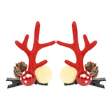 HULIANFU 2023 2pcs/set Elk Christmas Hair Clips Adult Kids Girl New Year Gift Christmas Hair Accessories Ear Hairpins Xmas Navidad Natal Decor