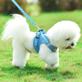 HULIANFU Nylon Mesh Puppy Cat Harnesses Vest Reflective Dog Harness and Leash Set for Chihuahua Pug Small Medium  Walking Lead Leash