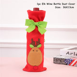 HULIANFU   Xmas Wine Bottle Dust Cover Noel Navidad Christmas Decoration for Home Dinner Decor Christmas Gift Tree Ornament New Year 2023