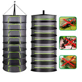 HULIANFU Layers Drying Net for Herbs Hanging Basket Folding Dry Rack Herb Drying Net Dryer Bag Mesh For Flowers Buds Plants Organizer