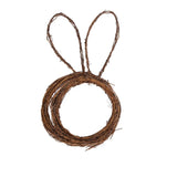 HULIANFU New Easter Bunny Wreath Decoration DIY Folded Rattan Wreath Base Easter Decorations For Home Handmade Rabbit Farmhouse Decor