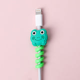 HULIANFU Kawaii Cartoon Animal Cord Winder Winding Line Data Cable Wire Storage Organizer Line Fixer Holder Headset Cord Protector 1PC