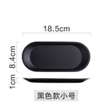 HULIANFU Stainless Steel Black Tea Tray Plate Dessert Cake Fruit Dish Letter Plates Cosmetics Storage Trays Jewelry Display Home Decor