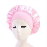 HULIANFU Women Sleeping Caps Bathroom Satin Solid Color Stretch Bonnets Hair Hat for Daily Use and Beauty