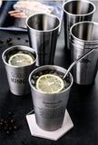 HULIANFU NorthernEurope Ins Industry Style 304 Stainless Steel Spray Paint Beer Cup Cold Water Drinks Cup Household Office Use Gargle Cup