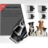 HULIANFU Rechargeable Professional Dog Hair Trimmer For Cat  Low-Noise Electrical Hair Clipper Grooming Shaver Cut Machine Set 100-240v