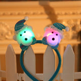 HULIANFU 2023 Christmas Led Light Headbands Santa Elk Antlers Headband Kids Adult Headwear Ornaments Christmas Party Cosplay Supplies