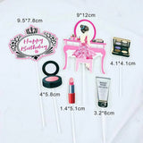 HULIANFU New High Heels Lady Happy Birthday Acrylic Cake Topper Wedding Girls Cake Toppers for 16 18 21 Birthday Party Cake Decorations