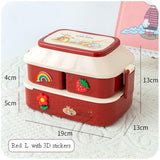 HULIANFU Kawaii Portable Lunch Box For Girls School Kids Plastic Picnic Bento Box Microwave Food Box With Compartments Storage Containers