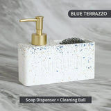 HULIANFU Modern kitchen accessories Soap Dispenser Set Liquid hand soap dispenser pump bottle brushes Holds and Stores Sponges Scrubbers