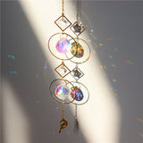 HULIANFU New Indian Style Dreamcatcher Moon Handmade Wind Chimes Wall Ornament Girls Room Decoration Feather Dream Catcher