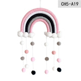 HULIANFU Nordic Cloud Rainbow Raindrop Wall Hangings Decoration For Kid Girls Bedroom Hanging Pendant Baby Bed Tent Hanging Toy Pendant