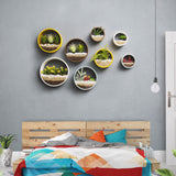 HULIANFU Wall Hanging Decor Shelf Flower Pot Modern Home Decor Room Decoration Multifunctional Storage Box Creative Round Floral Ornament
