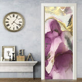 HULIANFU  PVC Self-Adhesive Waterproof Door Sticker Modern Abstract Light Luxury Hand-painted Artistic Landscape Wallpaper 3D Home Decal