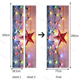 HULIANFU 2023 Christmas Light Red Five-Pointed Star Wallpaper Pvc Self-Adhesive Waterproof Mural Picture 3D Restaurant Door Stickers Christmas
