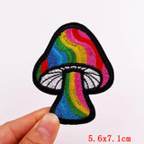 HULIANFU Mushroom Applique Embroidered Patches On Kids Clothes DIY Iron On Patches Cartoon Patches For Clothing Stickers Animal Badges