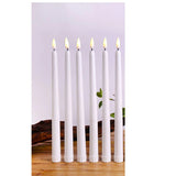 HULIANFU Pack of 6 Black/White LED Birthday Candles,Yellow/Warm White Plastic Flameless Flickering Battery Operated LED Halloween Candles