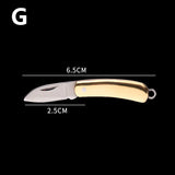 HULIANFU Mini Pocket Knife Folding Brass Keychain Pendant Cleaver Blade Cutter Tool Gift