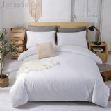 HULIANFU Pure Color Double Duvet Single Twin Comforter Bedding Set 2/3 Bed Cover Set King Queen Size Bed Box Duvets Linen Quilt Cover