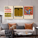 HULIANFU   Yayoi Kusama Exhibition Posters and Prints Gallery Wall Art Picture Museum Modern Canvas Painting Nordic Living Room Decoration