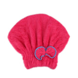 HULIANFU Microfibre Quick Hair Drying Bath Spa Bowknot Wrap Towel Hat Cap For Bathroom 7 Colors Solid Color Bathroom Accessories FPing