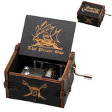 HULIANFU New Black Castle In The Sky Queen  Music Box Wooden Music Box Birthday Gift Antique Carved Wooden Handle