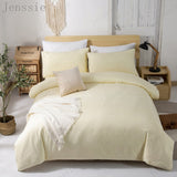 HULIANFU Pure Color Double Duvet Single Twin Comforter Bedding Set 2/3 Bed Cover Set King Queen Size Bed Box Duvets Linen Quilt Cover