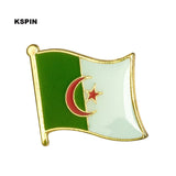 HULIANFU National Flag Metal Lapel Pin Flag Pin Badge Russia Algeria Argentina Brazil Belgium Germany France Costa Rica South Korea  Neth