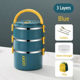 HULIANFU TUUTH Multi-layer Lunch Box for Office Worker Big Capacity Food Grade Stainless Steel Bento Box Food Container School Picnic