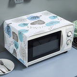 HULIANFU Peva Dustproof Microwave Oven Covers Printed Dust Oil Proofing Covers With Double Pockets Storage Bag Kitchen Accessories