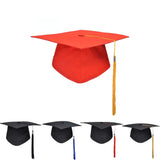 HULIANFU NEW High Quality Adult Bachelor Graduation Caps With Tassels University Bachelors Master Doctor Academic Hat Mortar Board