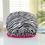 HULIANFU Waterproof Shower Cap Double Layer Elastic Bath Hat Bathing Cap For Women Spa Bathing Accessory Hair Salon Bathroom Product