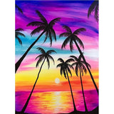 HULIANFU Sunset Scenery DIY 5D Diamond Painting Full Round Drill Mosaic Landscape Diamond Embroidery Picture Rhinestone Home Decor Gift