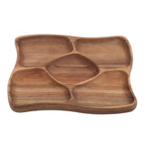 HULIANFU Whole Wood Wood Irregular Oval Solid Wood Pan Plate Fruit Dishes Saucer Tea Tray Dessert Dinner Plate Tableware Set
