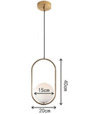 HULIANFU Nordic Glass Ball Pendant Lights Industriel Hanging Lamp luxury Gold Silver Brass art Kitchen hotel hoop decor Pendant Lamp