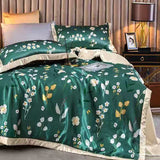 HULIANFU Summer Blanket Ice Silk Quilt Cool Feeling Nap Knee Air Conditioning Quilt Adult Children Washable Bedding