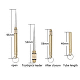 HULIANFU Titanium Outdoor Edc Portable Multifunctional Toothpick Bottle Fruit Fork Camping Tool Toothpick Tube Stronger Than Dental Floss
