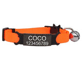 HULIANFU Personalized ID Free Engraving Cat Collar Safety Breakaway Small Dog Cute Nylon Adjustable for Puppy Kittens Necklace