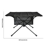 HULIANFU Outdoor Folding Table with Net Pocket Portable Foldable Aluminum Alloy Desk for Picnic Camping Garden Barbecue Desk Table