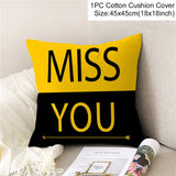 HULIANFU New Style Geometric Yellow Pillowcase Decorative Cushion For Sofa DIY Printed Pillow Chair Car Cushion Christmas Home Decoration