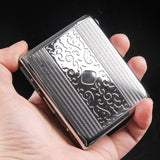 HULIANFU Silver Portable Metal Cigarette Case for Thick Cigarettes Flip Open Traveling Cigarette Container Box Holder Outdoor Smoking1PC