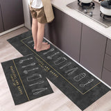 HULIANFU New Hot Sale Kitchen Floor Mat Tableware Pattern Entrance Doormat Bathroom Door Floormat Parlor Anti-slip Antifouling Long Rugs
