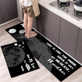 HULIANFU New Hot Sale Kitchen Floor Mat Tableware Pattern Entrance Doormat Bathroom Door Floormat Parlor Anti-slip Antifouling Long Rugs