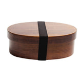 HULIANFU Wooden Lunch Box Picnic  Japanese Bento Box for School Kids Dinnerware Set with Bag&amp;Spoon Fork Chopsticks Round Square Lunch Box