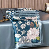 HULIANFU Summer Blanket Ice Silk Quilt Cool Feeling Nap Knee Air Conditioning Quilt Adult Children Washable Bedding
