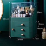 HULIANFU Large Capacity Makeup Organizer Cosmetic Storage Box Drawer Type Desktop Finishing Rack Dustproof Lipstick Beauty Mask Case