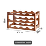 HULIANFU Vintage Wooden Bottles Wine Rack Cabinet Holder Shelf Free Standing Holders Barware Storage Wine Racks Home Kitchen Bar Tools