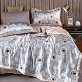 HULIANFU Summer Blanket Ice Silk Quilt Cool Feeling Nap Knee Air Conditioning Quilt Adult Children Washable Bedding