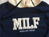 Letter Printing Embroidery Hoodies Female Winter Hooded Sweatshirts  Large Size Fashionable Women's Clothing Preppy Style