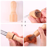 HULIANFU KAOBUY Felting Needles Wool Felt Tools with Eight Needles Tool Craft Felt Needle with Solid Wood Handle With Finger Cots